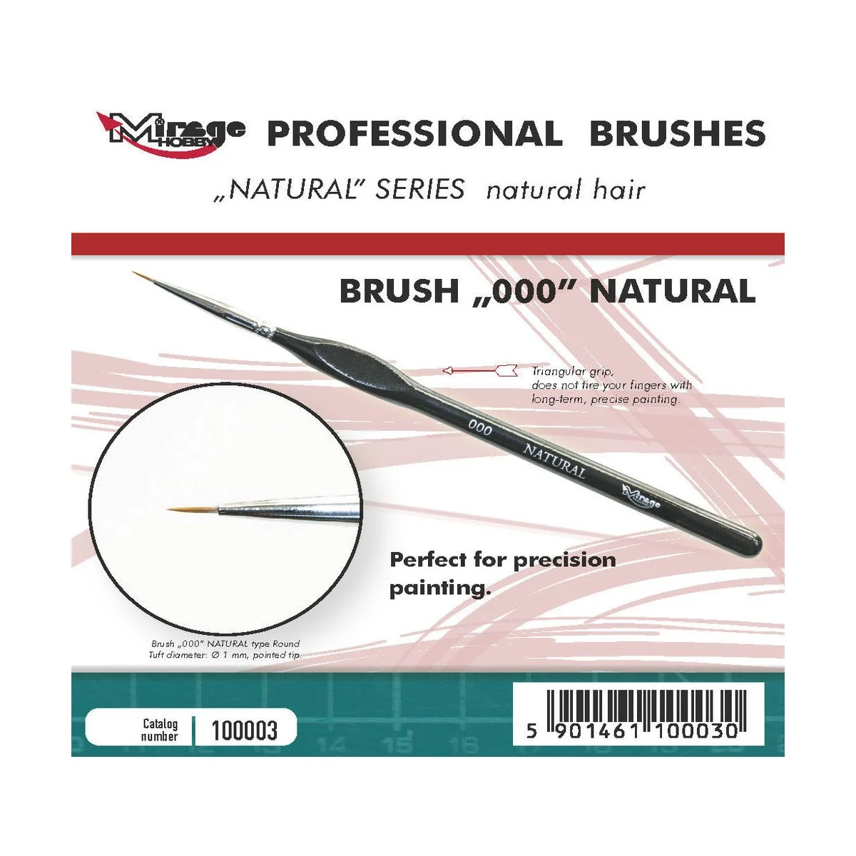 MIRAGE BRUSH NATURAL SIZE 000 - Mirage Hobby 100003