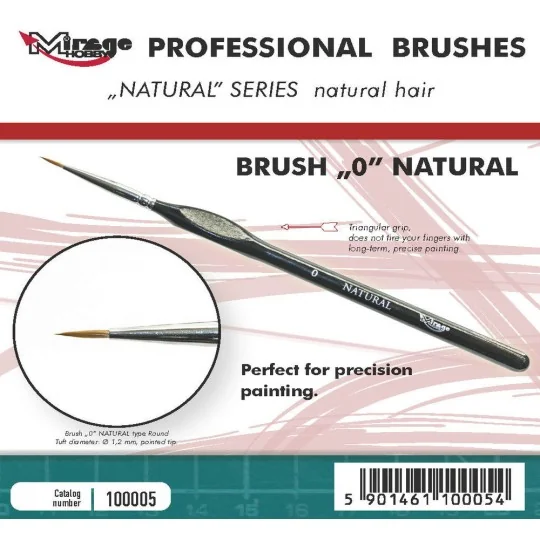 MIRAGE BRUSH NATURAL SIZE 0 - Mirage Hobby 100005