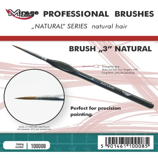 MIRAGE BRUSH NATURAL SIZE 3 - Mirage Hobby 100008