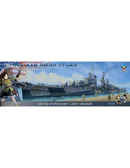 USS SAN DIEGO CL-53 (ATORI BRAND), 1/350 - Zimi Model AT35013