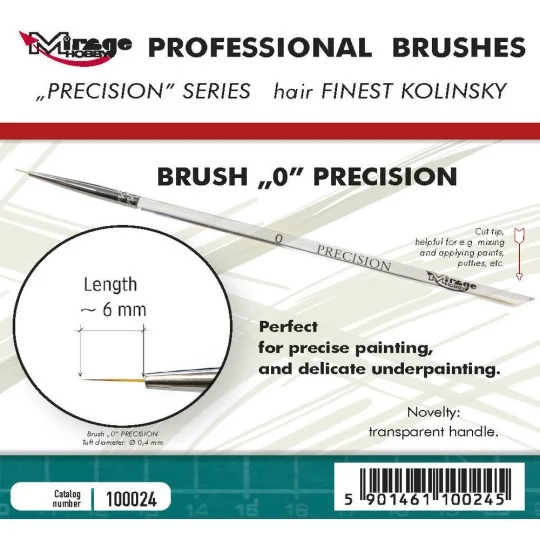 MIRAGE BRUSH PRECISION KOLINSKY SIZE 0 - Mirage Hobby 100024