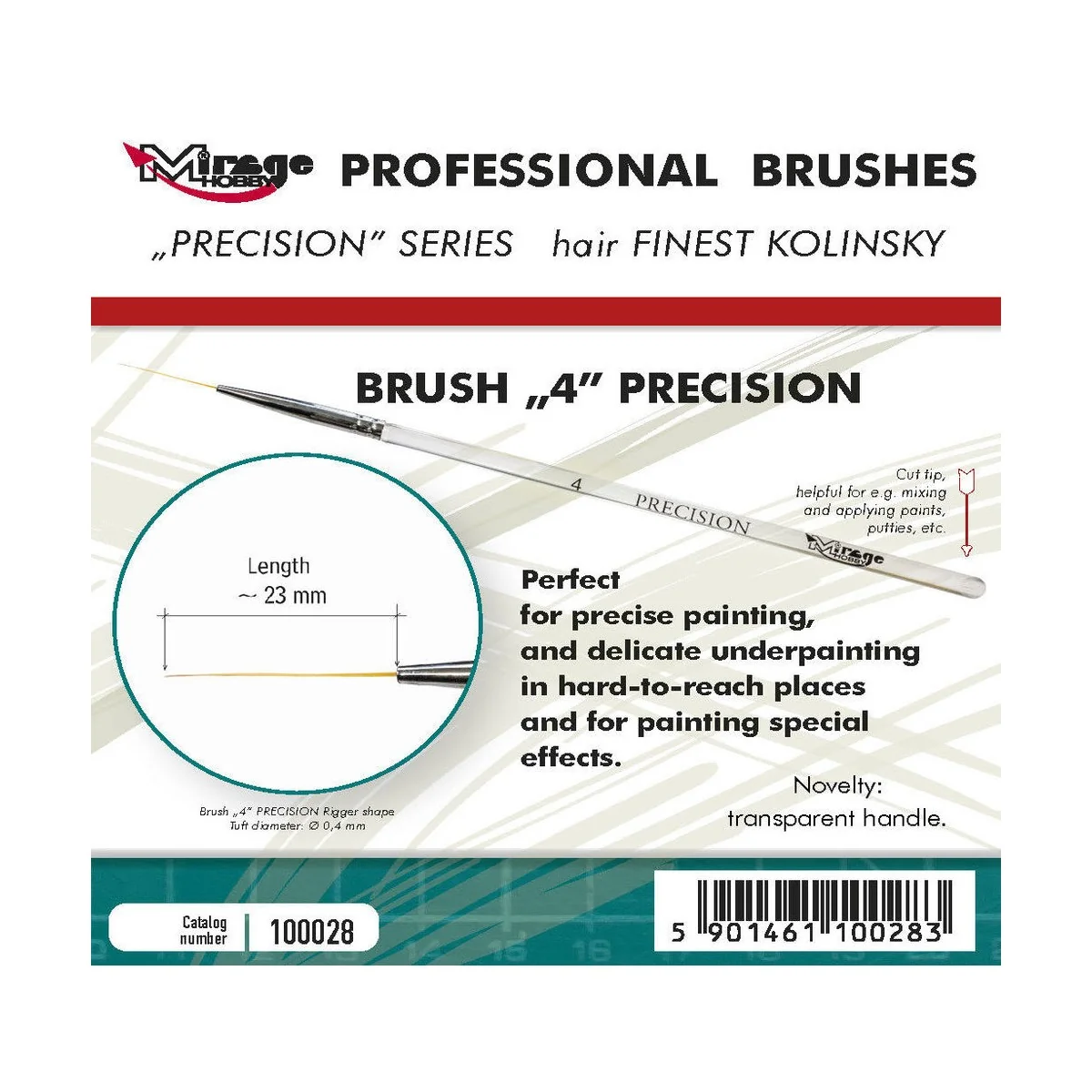 MIRAGE BRUSH PRECISION KOLINSKY SIZE 4 - Mirage Hobby 100028