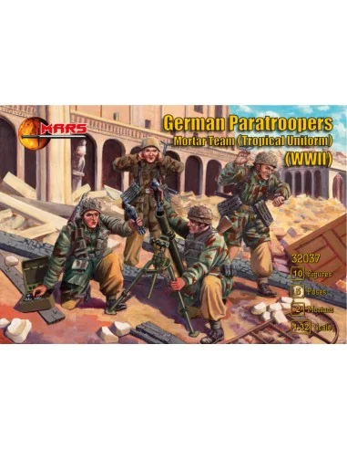 German Paratroopers Mortar Team (Tropical Uniform) WWII, 1/32 - Mar...