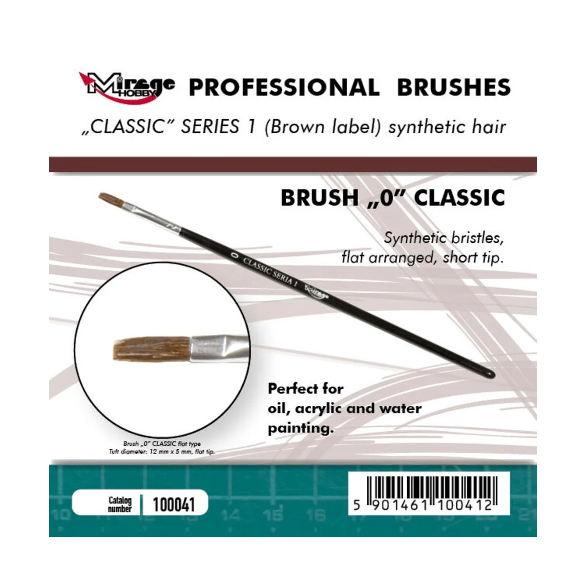 MIRAGE BRUSH FLAT HIGH QUALITY CLASSIC SERIES 1 size 0 - Mirage Hob...