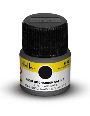 Acrylic Colour 085 Coal Black Satin - Heller 9085