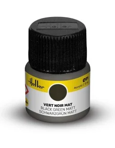 Acrylic Colour 091 Black Green Matt - Heller 9091