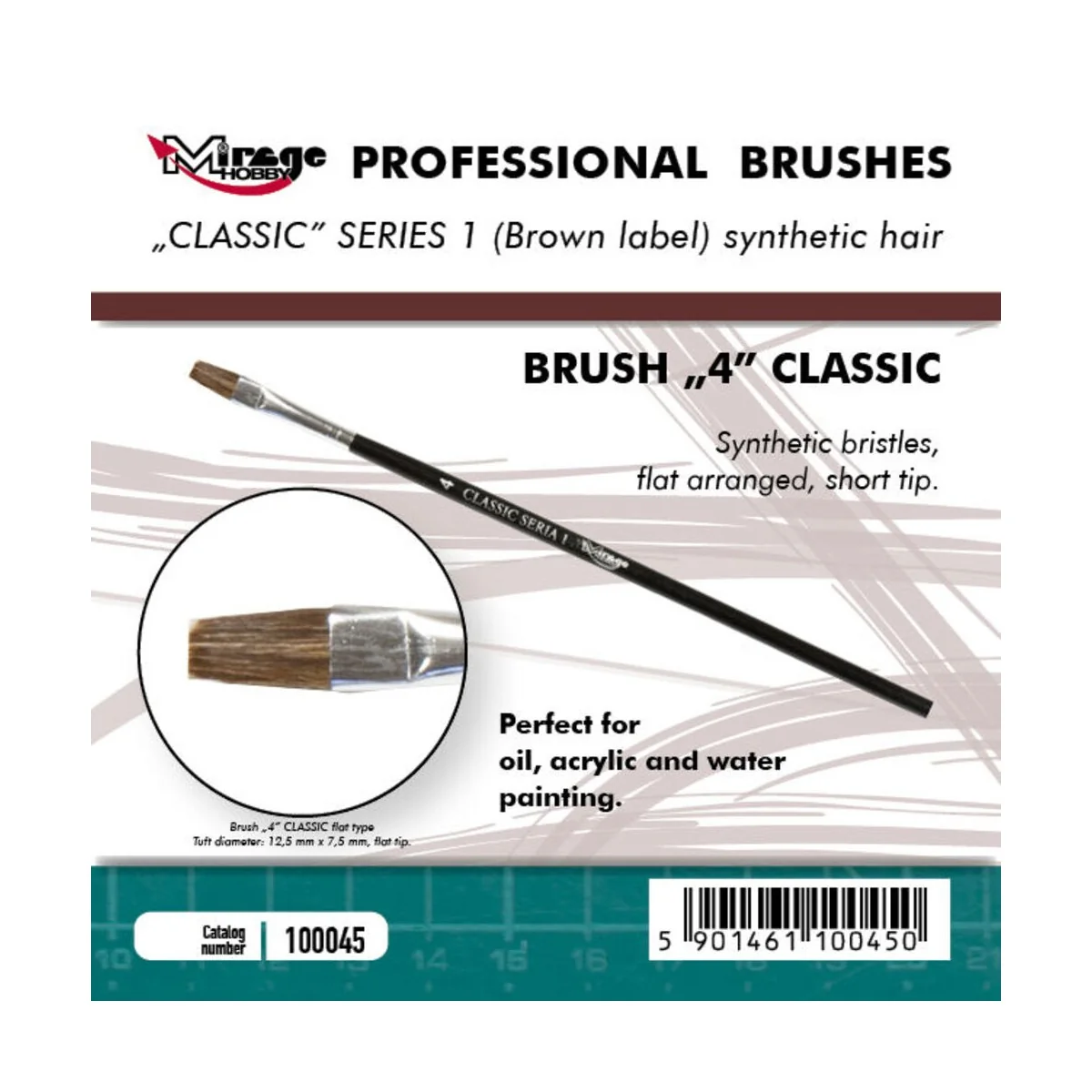 MIRAGE BRUSH FLAT HIGH QUALITY CLASSIC SERIES 1 size 4 - Mirage Hob...