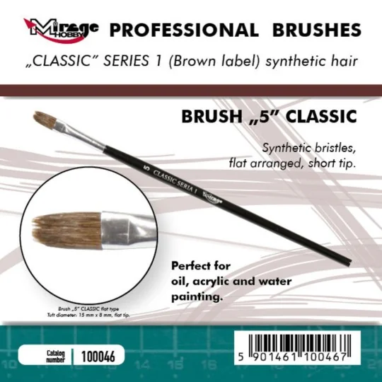 MIRAGE BRUSH FLAT HIGH QUALITY CLASSIC SERIES 1 size 5 - Mirage Hob...