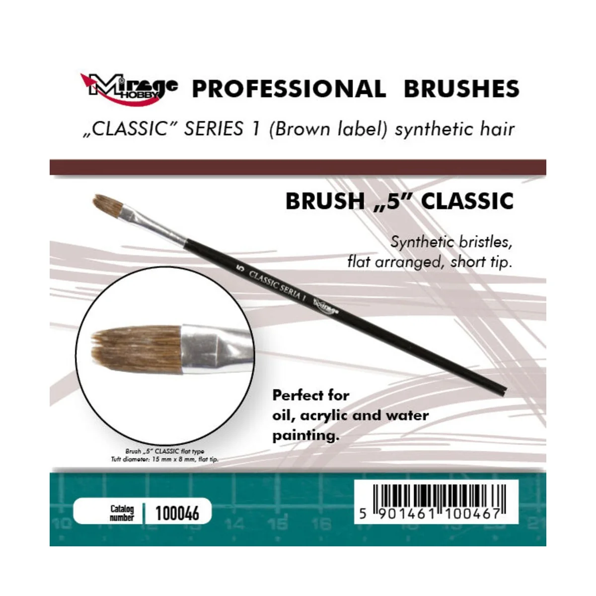 MIRAGE BRUSH FLAT HIGH QUALITY CLASSIC SERIES 1 size 5 - Mirage Hob...