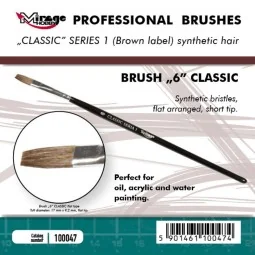 MIRAGE BRUSH FLAT HIGH QUALITY CLASSIC SERIES 1 size 6 - Mirage Hob...