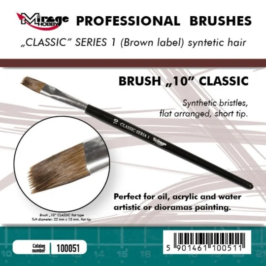 MIRAGE BRUSH FLAT HIGH QUALITY CLASSIC SERIES 1 size 10 - Mirage Ho...
