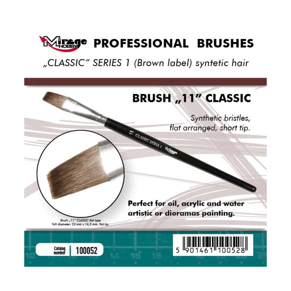 MIRAGE BRUSH FLAT HIGH QUALITY CLASSIC SERIES 1 size 11 - Mirage Ho...