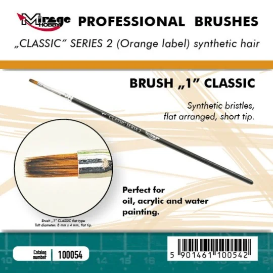 MIRAGE BRUSH FLAT HIGH QUALITY CLASSIC SERIES 2 size 1 - Mirage Hob...
