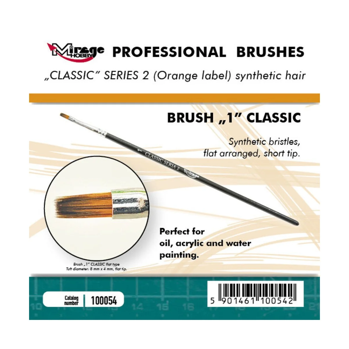 MIRAGE BRUSH FLAT HIGH QUALITY CLASSIC SERIES 2 size 1 - Mirage Hob...