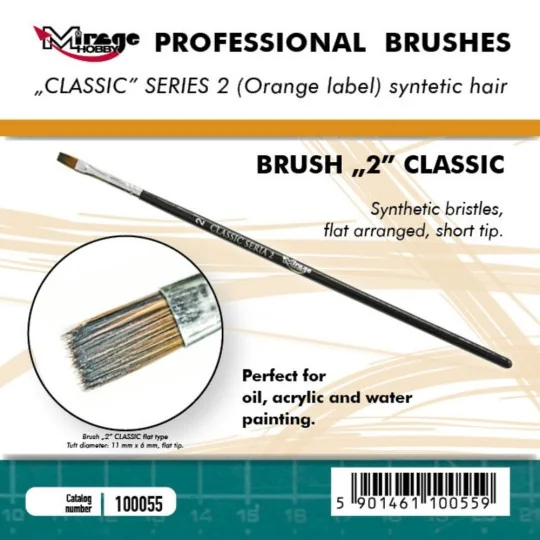 MIRAGE BRUSH FLAT HIGH QUALITY CLASSIC SERIES 2 size 2 - Mirage Hob...