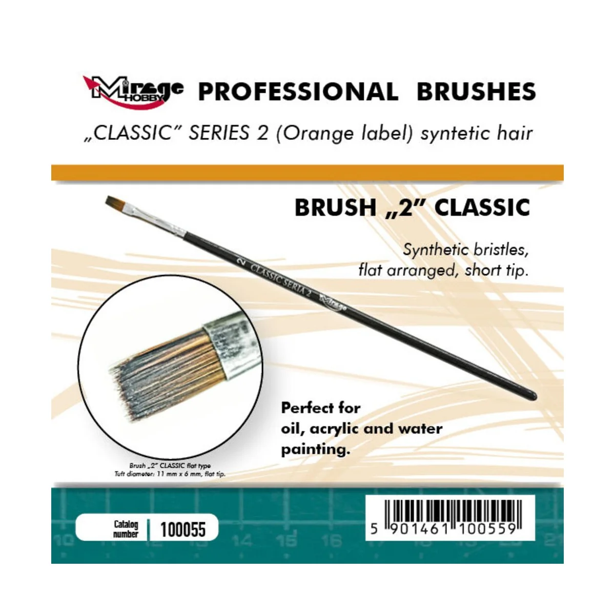 MIRAGE BRUSH FLAT HIGH QUALITY CLASSIC SERIES 2 size 2 - Mirage Hob...