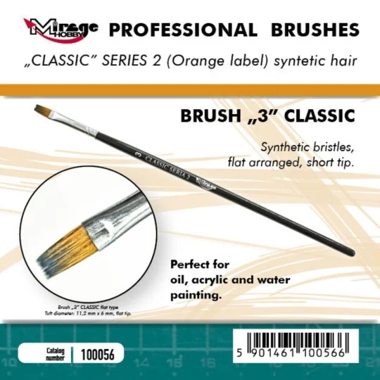 MIRAGE BRUSH FLAT HIGH QUALITY CLASSIC SERIES 2 size 3 - Mirage Hob...