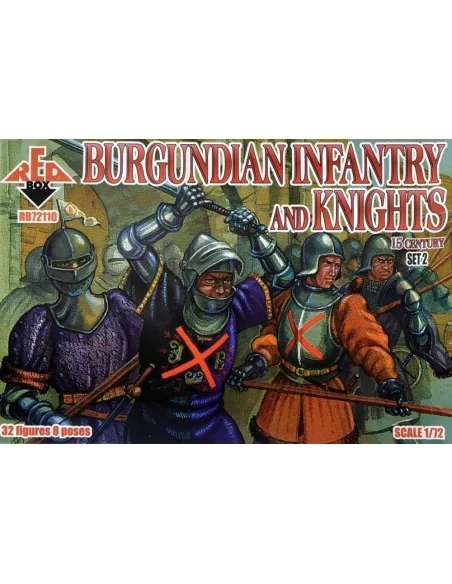 Burgundian infantry a.knights, 15th centu set 2, 1/72 - Red Box RB7...