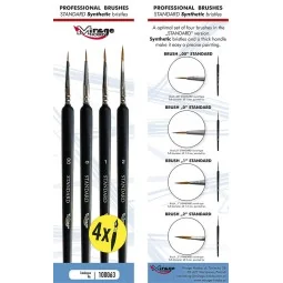 MIRAGE BRUSH SET of Standard of 4 brushes in sizes:00, 0, 1, 2 (hai...