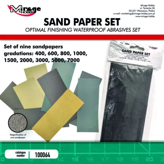 MIRAGE SAND PAPER (9 pcs: 400, 600, 800, 1000, 1500, 2000, 3000, 50...