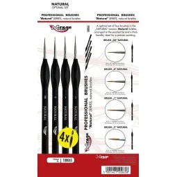 MIRAGE BRUSH OPTIMAL SET of NATURAL [4 x Natural Brush: 00, 0, 1, 2...