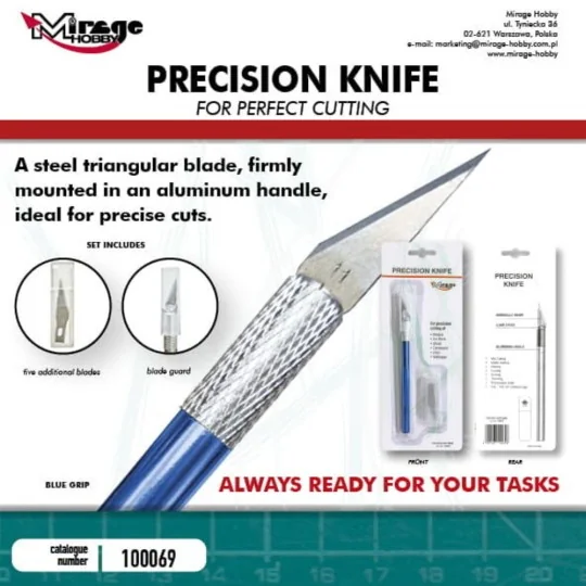 MIRAGE Precision Knife + 5 blades (BLUE) - Mirage Hobby 100069