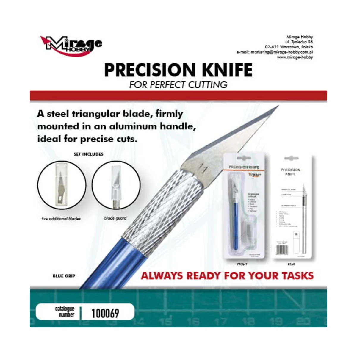 MIRAGE Precision Knife + 5 blades (BLUE) - Mirage Hobby 100069