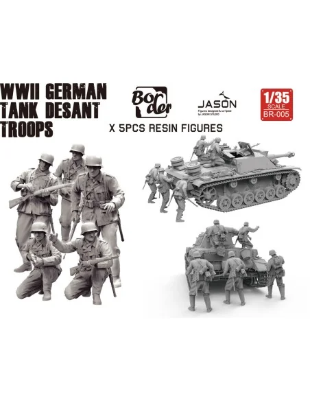 WWII German Tank Troops (5 pcs. Resin Figures), 1/35 - Border Model...