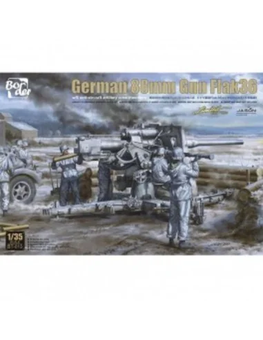 German 88mm Gun Flak 36 w/ 6 Crew Members, 1/35 - Border Model BT-013