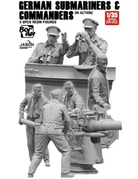 German Submarines & Commanders Set of 6 Resin Figures, 1/35 - Borde...