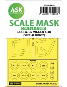 SAAB AJ 37 Viggen double-sided painting mask for Special Hobby, 1/4...