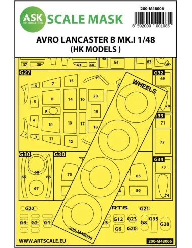 Avro Lancaster Mk.I B outside painting mask for HK Models, 1/48 - A...