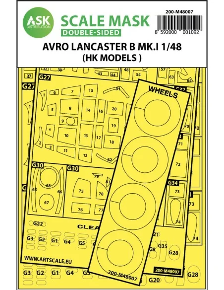 Avro Lancaster Mk.I B double-sided painting mask for HK Models, 1/4...