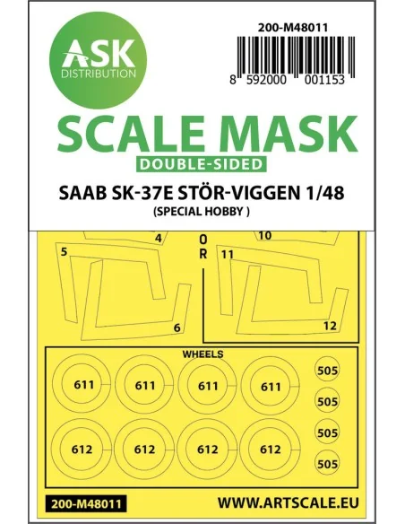 SAAB SK-37E Stör-Viggen double-sided painting mask for Special Hobb...