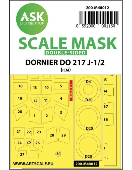 Dornier Do 217J-1/2 double-sided painting mask for ICM, 1/48 - Art ...