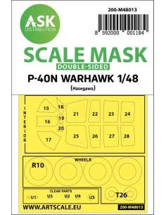 Curtiss P-40N Warhawk double-sided painting mask for Hasegawa / Hob...