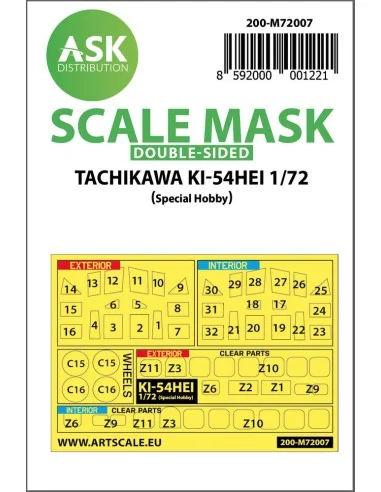 Tachikawa Ki-54HEI double-sided painting mask for Special Hobby, 1/...