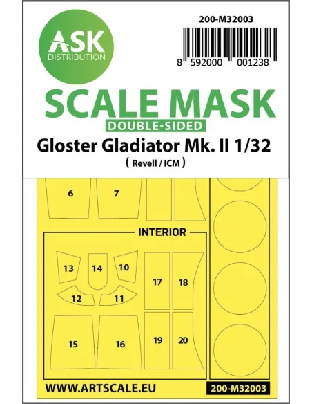 Gloster Gladiator Mk.II double-sided painting mask for Revell / ICM...