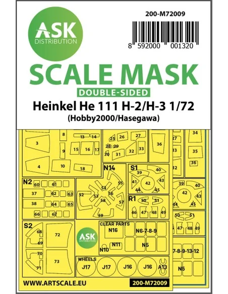 Heinkel He 111H-2/H-3 double-sided painting mask for Hasegawa / Hob...