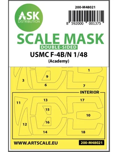 USMC F-4B/N double-sided painting mask for Academy, 1/48 - Art Scal...