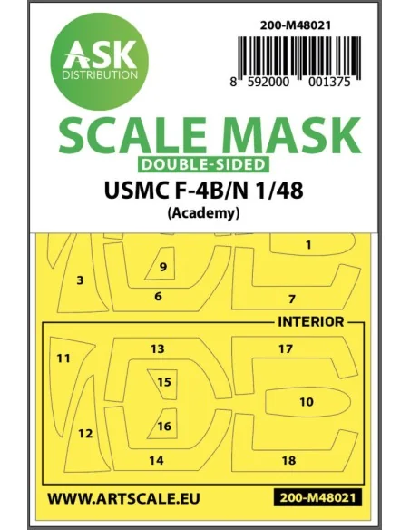 USMC F-4B/N double-sided painting mask for Academy, 1/48 - Art Scal...