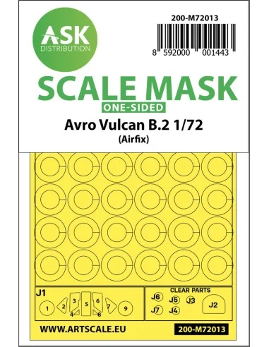 Avro Vulcan B.2 one-sided painting mask for Airfix, 1/72 - Art Scal...