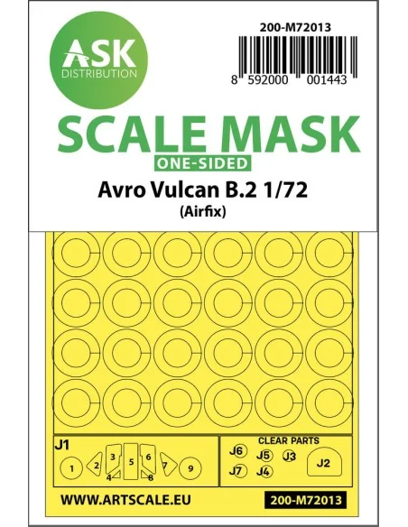 Avro Vulcan B.2 one-sided painting mask for Airfix, 1/72 - Art Scal...