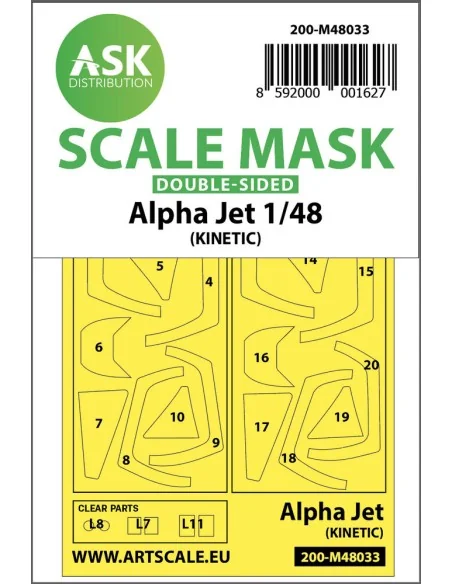 Alpha Jet double-sided painting mask for Kinetic, 1/48 - Art Scale ...