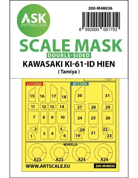 Kawasaki Ki-61-ID Hien double-sided painting mask for Tamiya, 1/48 ...