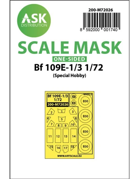 Bf 109E-1/E-3 one-sided painting mask for Special Hobby, 1/72 - Art...