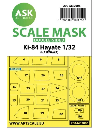 Nakajima Ki-84 Hayate double-sided express mask for Hasegawa, 1/32 ...