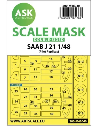 SAAB J21 double-sided painting mask for Pilot Replicas, 1/48 - Art ...
