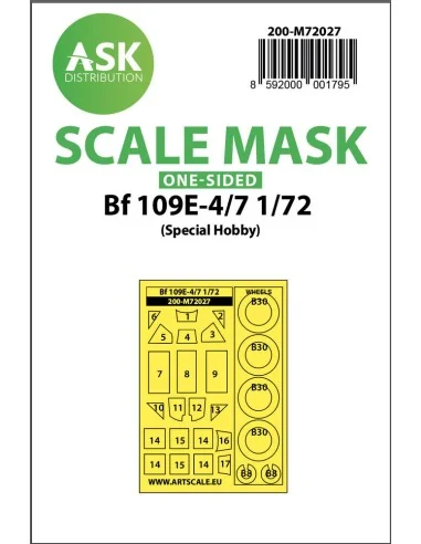 Bf 109E-4/7 one-sided painting mask for Special Hobby, 1/72 - Art S...