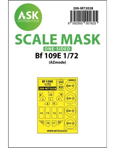 Bf 109E one-sided painting mask for AZ Model, 1/72 - Art Scale Kit ...